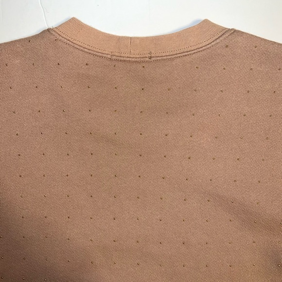 A.L.C. Women’s Embellished Crew Neck Sweatshirt Light Brown Sz S - Picture 11 of 13
